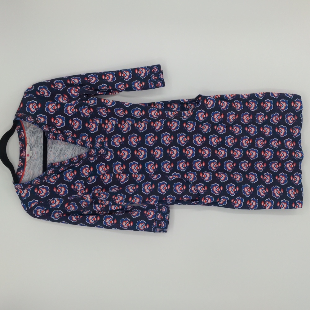 Boden Navy and Red Floral Mini Dress